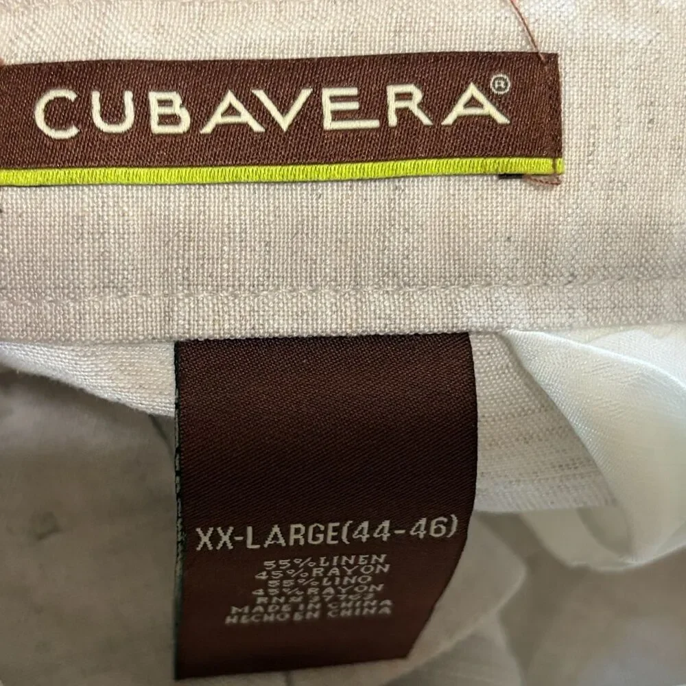 Cubavera Men's Wide Leg Linen Lightweight Pull On Beach Wedding Size XXL